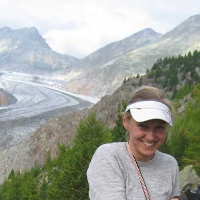 Franzi Glüer at the Great Aletsch Glacier