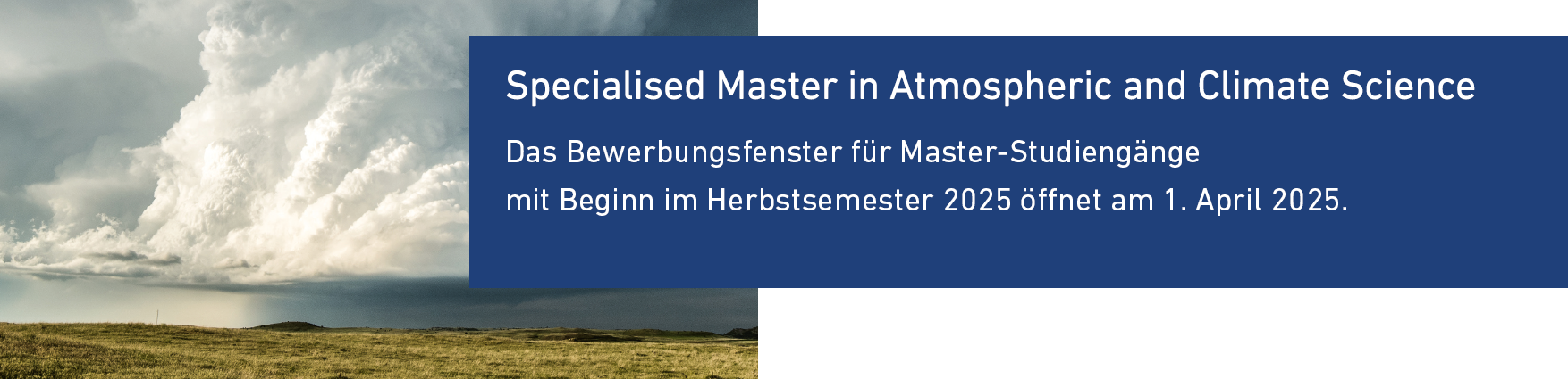 Specialised Master in Atmospheric and Climate Science